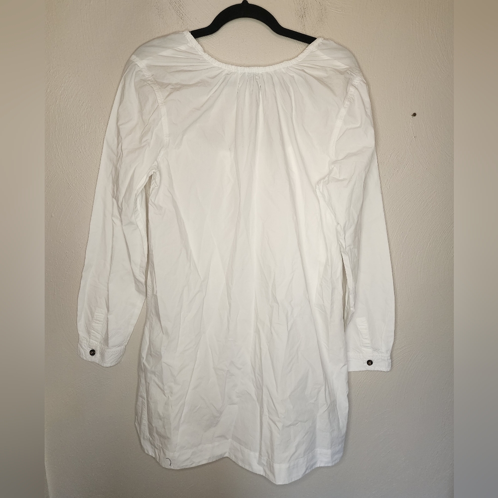 GANNI Organic Poplin Cotton Dress Square Neck | White - Picture 8 of 8